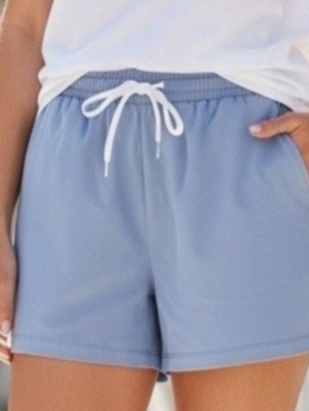 lululemon athletica Light Blue Drawstring Athletic Shorts